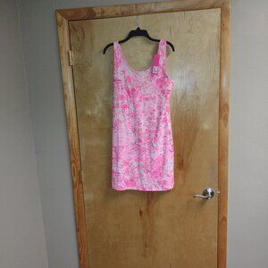 Lilly Pulitzer Newberri Tank Dress Peony Pink Seaside Scene